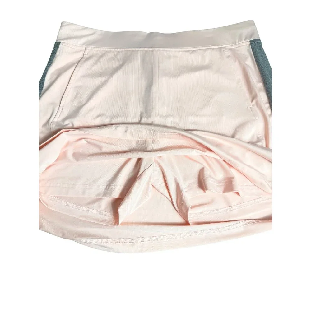 Sport Haley Skort Womens L Pink Gray Stretch Side Stripe Performance Activewear